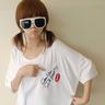 GAP LOGO SIDE RUCHED TEE GIRLS Print T shirt white